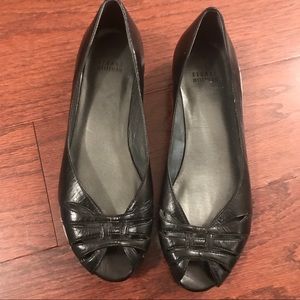 Stuart Weitzman peep toe black flats